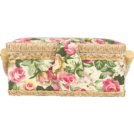 Boîte de rangement pour couture artisanale en tissu ménager, panier de couture avec fil et aiguilles, organisateur de fournitures (2) (1/5)