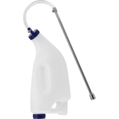 Biberon à lait de vache de 4 L, portable, en plastique, réutilisable et robuste, pour l'alimentation des veaux et des animaux. (1/5)