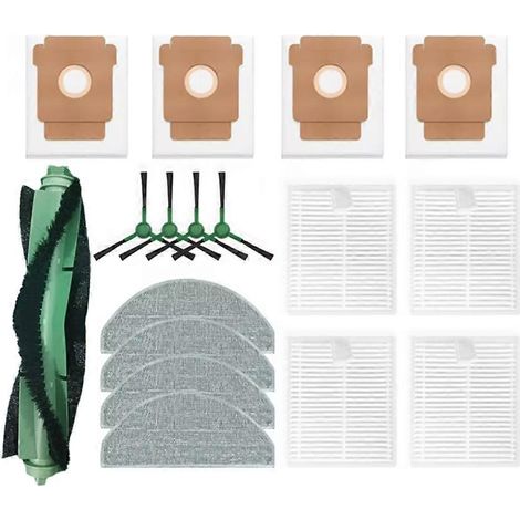 Pièces détachées pour iRobot Roomba Combo Essential/2 Essential/105 Combo/Y0110/Y0112/Y0140 : brosse, sac à poussière, filtre et chiffon de nettoyage. (1/5)