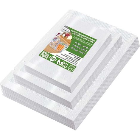 100 Sac Sous Vide Alimentaire,(15 x 25cm 40PCS,20 x 30cm 40PCS,28x40cm 20PCS),Sacs à Faire le Vide d'air Gaufrés Convient à Tous Machine Sous Vide,Sans BPA (1/5)