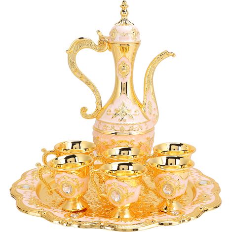 Lot de 4 gobelets métalliques à vin et flacon plat russe, artisanat maison, cadeau mariage blanc et rose (1/5)