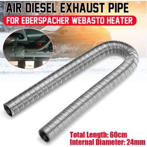 1 pièces 60cm 24mm double couche chauffage de voiture tuyau d'échappement en acier inoxydable chauffage Tube d'échappement ligne de tuyau pour Webasto Eberspacher (1/5)