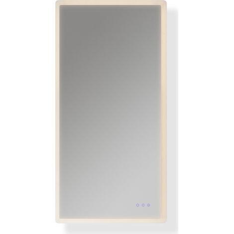 Moments of Glass Espejo de Banho Rectangular con Iluminacion LED, Espejo de Pared 70x140cm, Interruptor Tactil, Iluminaci�n empotrada con Tres Colores, Luz Regulable, Funcion Antivaho Mellow (1/5)