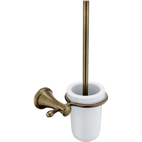 Nimco Lada - Wandhängende Toilettenbürste, mit Halter, Messing LA 19094KU-65
