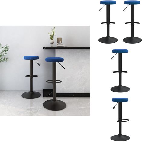Tabourets de bar lot de 2 bleu velours - Tabouret De Bar - Tabourets De Bar - Fauteuil De Bar - Chaises De Bar - Mobilier De Cuisine (1/5)