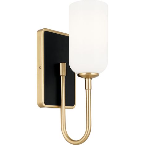 Applique bagno ovale oro/nero vetro bianco G9 3W IP44 Kichler (1/5)