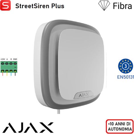 117727 - Superior - Superior StreetSiren Plus Fibra - Verdrahtete Außensirene - Farbe white - Ajax professionelle Sicherheit