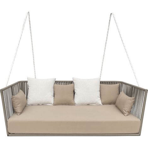 VELASCO - divano altalena con struttura in alluminio verniciato taupe