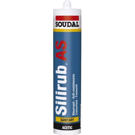 Masilla de silicona sanitaria Silirub As - 300 ml - Blanco brillante