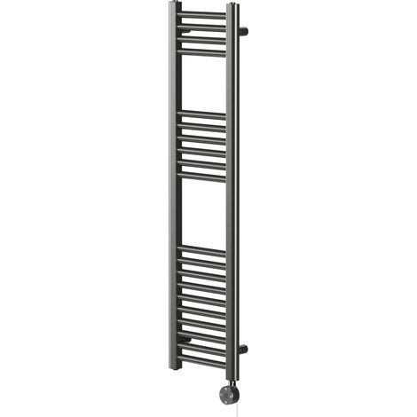 Pizarro Colore Gunmetal Grey 1200mm x 300mm Straight Digital Thermostatic Electric Heated Towel Rail (1/5)