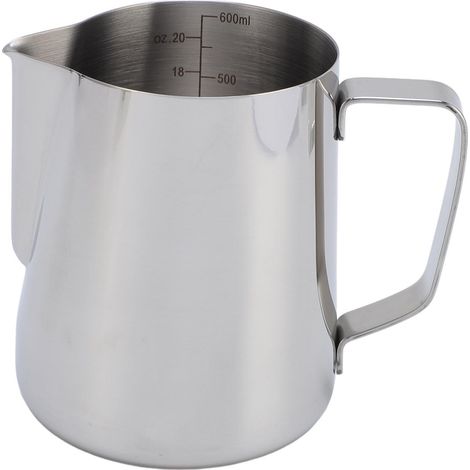 Pichet Mousse Lait 600ml 304 Inox Café Vapeur Crémière – Avec Échelle Claire Maison Cafés Restaurants (1/5)