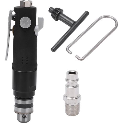 Perceuse pneumatique 3/8 po mandrin 3 mors, poignée droite vitesse variable, marche avant/arrière, foreuse à air style UE (1/5)