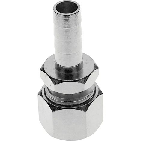Racor de compresión para manguera de cerveza NW 7 mm, acero inoxidable (1/2)