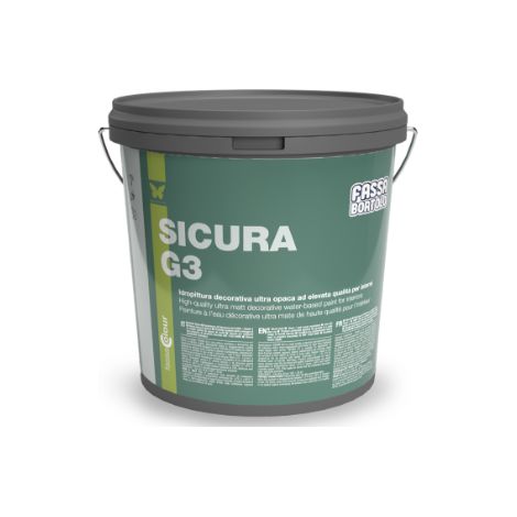 Idropittura sicura g3 opaca x interni lt.10 idropittura decorativa ultra opaca