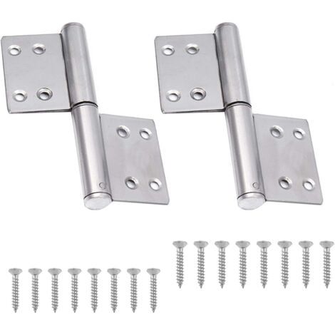 2 pièces drapeau charnière en acier inoxydable charnières de porte amovibles charnières de porte avec rotation à 360 degrés et charnières à 2 vantaux meubles pliables et silencieux (1/5)