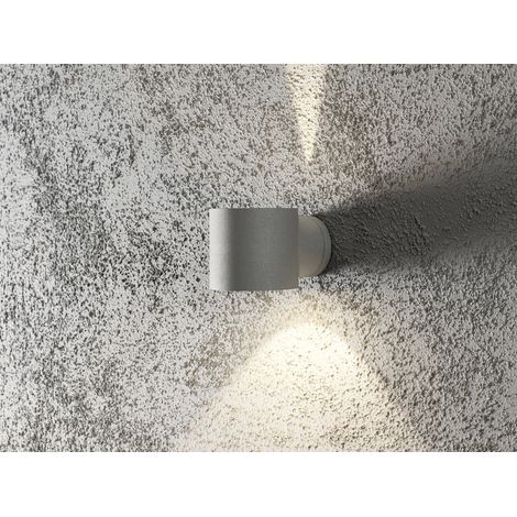 LED Außenwandleuchte runder Wandspot Up-Down, Höhe 9cm, Grau (1/5)