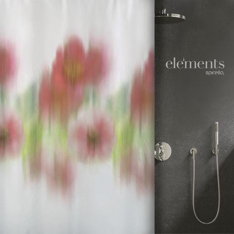 cortina de ducha Poliéster FIOR 140x180cm Motis flores Elements de Spirella
