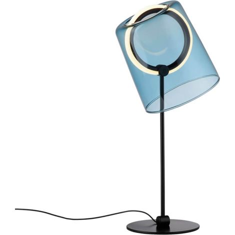 Lampe de table Zula noir avec verre bleu - 4542-56