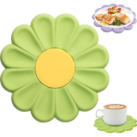 Trípode Daisy de 2 piezas para olla caliente y cubiertos, trípode de silicona de 17 cm para cocina, mantel individual resistente al calor para olla caliente y sartenes, mantel individual creativo mult (1/5)