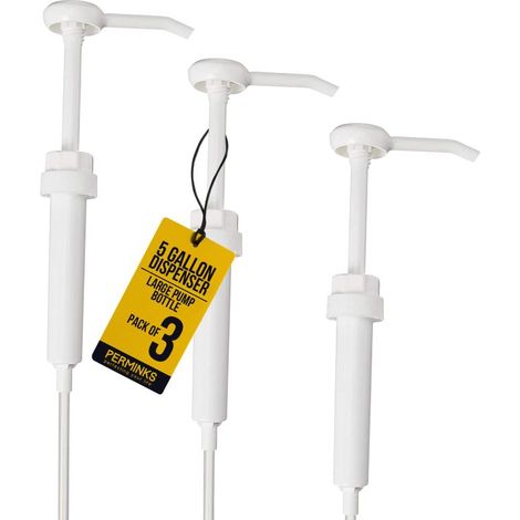 5-Gallonen-Pumpspender – Pumpe für 5-Gallonen-Eimer, Krug, Flasche, großer Behälter – Ideal für Shampoo & Spülung, Waschmittel, Sirup für Schneekegel, Bleichmittel, Öl & mehr (3er-Pack)