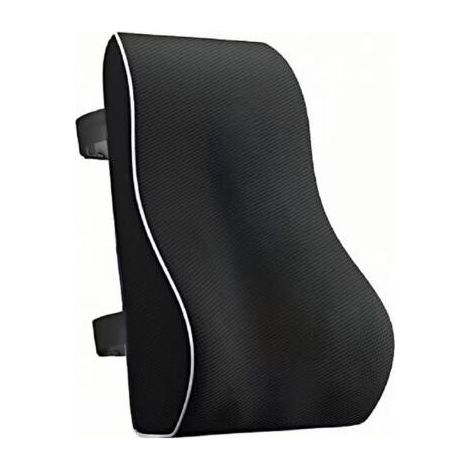 Coussin de Soutien Lombaire Ergonomique, Support Dorsal en Mousse à Mémoire pour Siège de Voiture Chaise de Bureau, Dossier avec Revêtement Antistatique et Double Sangles Réglables, Noir-Karteo (1/4)