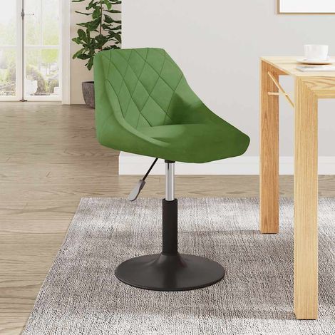 Chaise pivotante de salle à manger en velours vert clair, réglable, 46 x 44 x 62,5-77,5 cm - PANGIVO (1/5)
