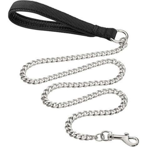 (180cm3mm)Heavy Duty Metal Dog Leash, 180cm Chew Proof Pet Leash Chain with Soft Padded Handle for Large and Medium Dogs (1/5)