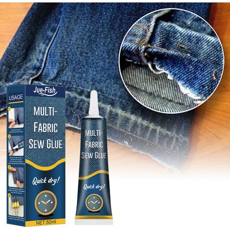 Fabric repair glue, special glue for clothing, printed pants, shoe insoles, jeans, and ripped fabric - 50ml box (1/5)