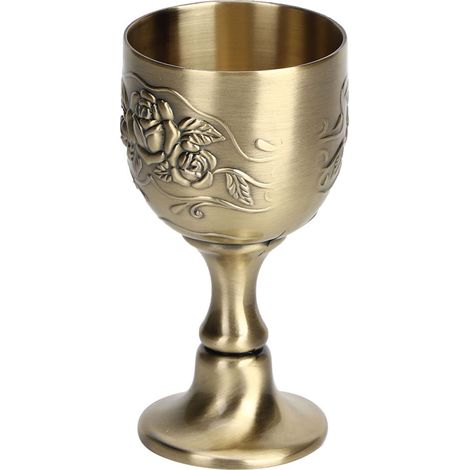 Coupe à vin vintage européenne en métal, gobelet à vin rouge, objet de décoration artisanale pour la maison (1/5)