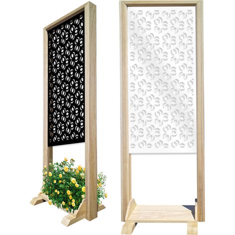 ELLISSE - Paravent modulable - 70x190 cm - en bois et PVC - Couleur : blanc