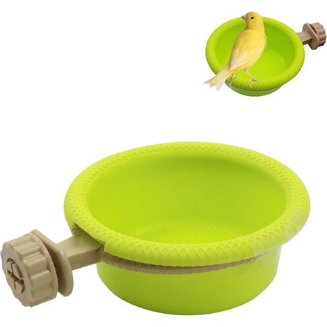 Baignoire Oiseaux Petit, Bain d'oiseaux pour Les Petits Oiseaux, Multifonctionnel Mangeoire Oiseaux Abreuvoir Accessoires pour Cage à Oiseaux pour Perruches,Canaris,Poussins,Inséparables