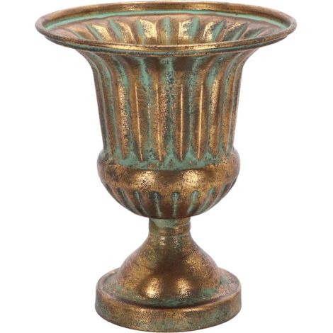 Vase Médicis à la Française en Métal Vieilli H. 24cm - 21 x 21 x H 23,8 cm - Livraison gratuite