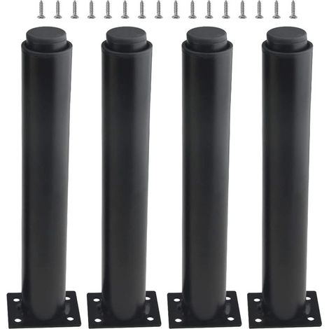 4er-Set verstellbare Metallmöbelfüße – Verstärkter Stahl – Einbrennlackierung – Rost- und korrosionsbeständig – 25–42 cm, schwarz (1/5)