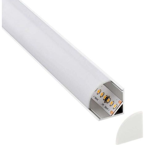 KIT - KORK-mini profilé aluminium pour bandes LED, 1 mètre, blanc