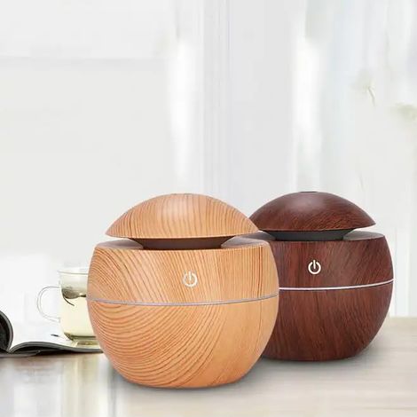 2 pièces Mini humidificateur ultrasonique personnel de bureau avec fonction d'aromathérapie et veilleuse LED colorée, idéal pour le bureau, la chambre à coucher, la chambre d'étudiant, portable, alime (1/5)