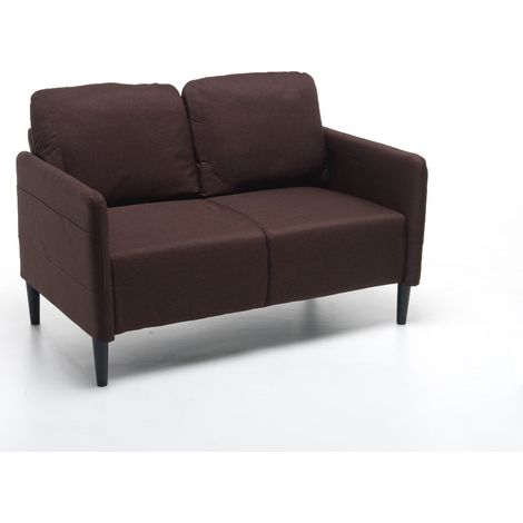 Divano POKER 2 Posti in tessuto marrone mod. M0689-09 misura 135x81xH90 cm