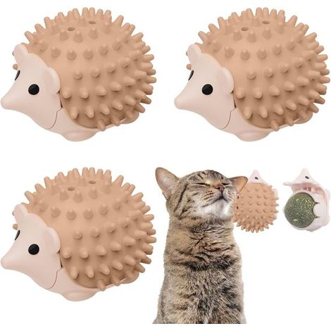 Juego de 3 piezas con juguete de menta, rascador autolimpiable para gatos, juguete para lamer y masticar en las esquinas (1/5)