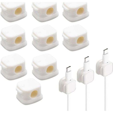 Lot de 9 clips pour câbles, clips magnétiques, attaches de câbles, clips adhésifs, pinces, attaches pour câbles, pinces à câbles, attaches adhésives, adaptés aux câbles de charge, câbles HDMI, câbles