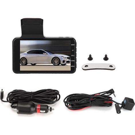 Caméra Voiture 1080P Double Objectif Avant Arrière, Angle Large 170°, Détection de Mouvement, Enregistrement en Boucle, Multilingue, pour Automobile (1/5)