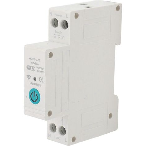 Disjoncteur WiFi pour montage sur rail DIN Tuya, disjoncteur monophasé avec télécommande et minuterie