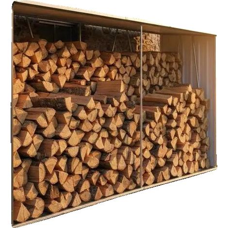 Stockage de bois de chauffage, construction en acier galvanisé, design résistant aux intempéries, Anthracite (1/2)