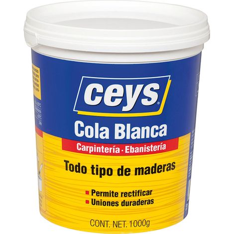 Colle à bois blanche 1kg PVA – Adhésion rapide en 20 minutes – Fini propre et net – Pour bois dur et dérivés – Ceys (1/3)