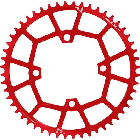 Mountainbike-Kettenblatt 104 mm Lochkreis Scheibenbremse 52 Zähne Aluminiumlegierung, mit positiver/negativer Verzahnung, rot (1/5)