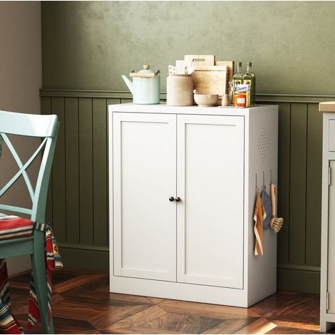 mobile contenitore 88 cm in metallo bianco OKMYHOME (1/5)