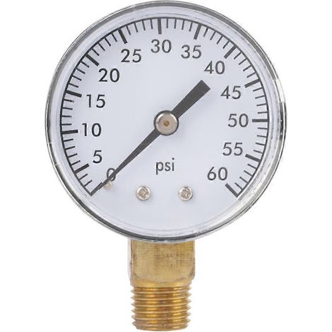 Manometer (0–60 psi) für Wasser, Luft und Öl, Zifferblatt, Instrumentensockel, NPT 1/4"-Anschluss
