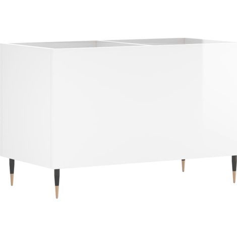 Maison Exclusive - Mueble discos madera contrachapada blanco bril