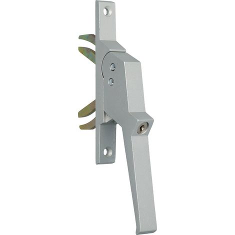 Poignée de crémone 520 aluminium à double fourche + barillet MV - ARGENTA - 520199 (1/3)