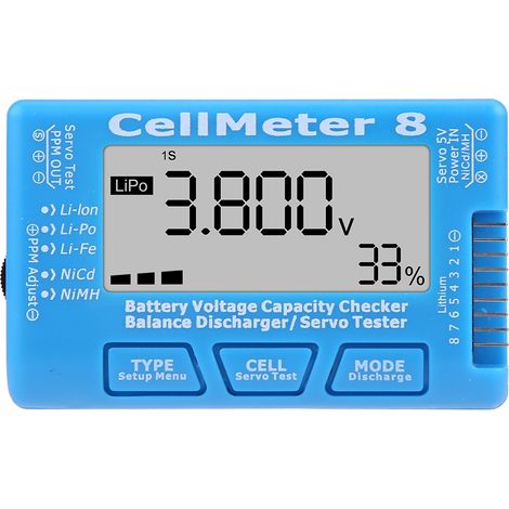 RC CellMeter 8 numérique capacité de la batterie vérificateur de tension compteur LiPo Li lon NiMH RC CellMeter 8 (1/5)