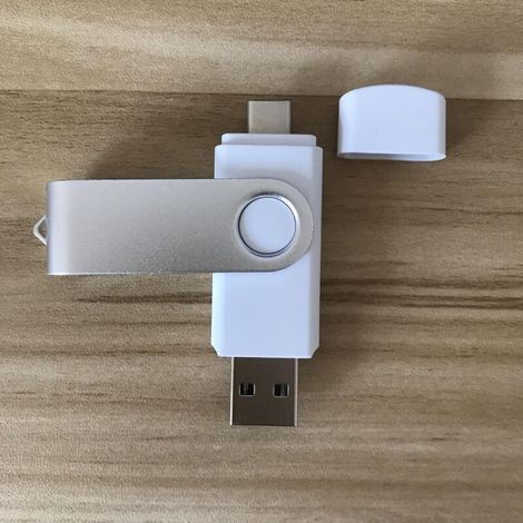 Clé USB rotative 32 Go blanche (1/3)