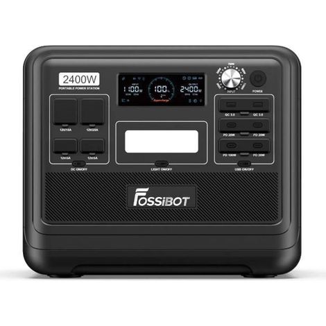 FOSSIBOT F2400 Portable Electric Station, 2048Wh 2400W Solar Electric Generator, LiFePO4 Electric Battery Central, BT